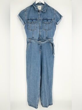 Abercrombie & Fitch Denim Woven Jumpsuit Short Sleeve Belted